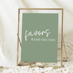 Sage minimalistisch script Vrijgezellenfeest gunst Poster