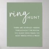 Sage Minimalistisch Script Vrijgezellenfeest Ring Poster (Voorkant)