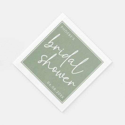 Sage Minimalistisch Script Vrijgezellenfeest Servet (Hoek)