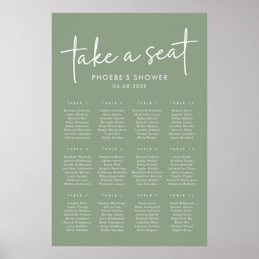 Sage Minimalistisch Script Vrijgezellenfeest Zitka Poster (Voorkant)