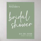 Sage Minimalistisch Vrijgezellenfeest Welkomstbord Poster (Voorkant)