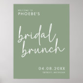 Sage Minimalistische Bruidsborrel Welkom Bord Post Poster (Voorkant)