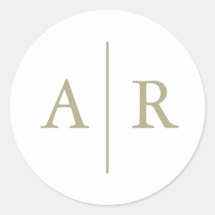 Sage-minimalistische elegensegels, ronde sticker