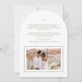 Sage Minimalistische Foto Wedding Dank u kaart (Achterkant)