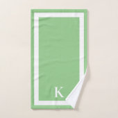 Sage Minimalistische Gegemonogrammeerde Luxe Spa Bad Handdoek (Handdoek)
