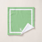 Sage Minimalistische Gegemonogrammeerde Luxe Spa Bad Handdoek (Wasdoekje)