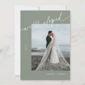 SAGE Minimalistische Hart Elopement Aankondiging (Voorkant)