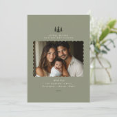 Sage Minimalistische Moderne Foto Kerst Kaart (Staand voorkant)