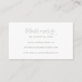 Sage Minimalistische Online RSVP Trouwwebsite Informatiekaartje
