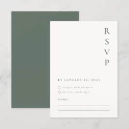 Sage Minimalistische RSVP Kaart