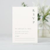 Sage-minimalistische RSVP-kaart RSVP Kaartje (Staand voorkant)
