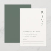 Sage-minimalistische RSVP-kaart RSVP Kaartje (Voorkant / Achterkant)