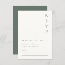 Sage Minimalistische RSVP-kaart RSVP Kaartje