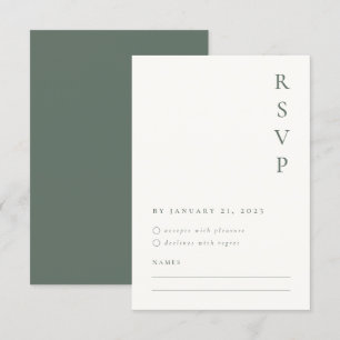 Sage-minimalistische RSVP-kaart RSVP Kaartje
