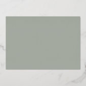 Sage Minimalistische Script Bruidsdouche Roze Goud Folie Uitnodiging (Achterkant)