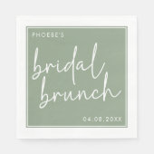 Sage Minimalistische Script Bruidsfeestje Servet (Voorkant)