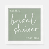 Sage Minimalistische Script Bruidsmeisjeduif Servet (Voorkant)