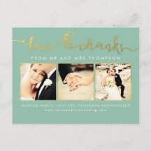Sage Mint Gold Wedding Liefde & Bedankt Script Fot