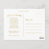 Sage Mint Gold Wedding Liefde & Bedankt Script Fot Briefkaart (Achterkant)