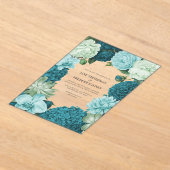 Sage Mint, Ocean Teal & Ice Bluebell Wedding Acryl Uitnodigingen (Laagn)