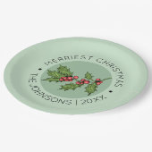 Sage Mistletoe kerstfeestdag Bord (Gekanteld)