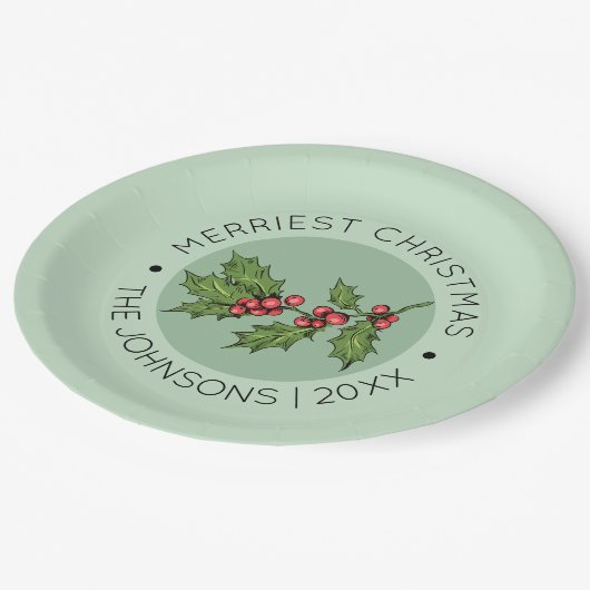 Sage Mistletoe kerstfeestdag Bord (Gekanteld)