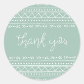 Sage Modern Boho Bedankt Ronde Sticker (Voorkant)