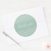Sage Modern Boho Bedankt Ronde Sticker (Envelop)