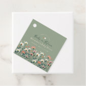 Sage Modern Boho Wildflower Baby in Bloom Shower Bedankjes Labels (In situ)