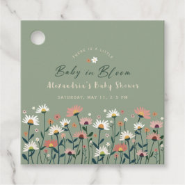 Sage Modern Boho Wildflower Baby in Bloom Shower Bedankjes Labels
