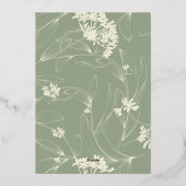 Sage Modern Floral Vrijgezellenfeest Folie Folie Uitnodiging (Achterkant)
