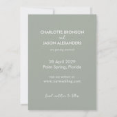 Sage Modern Foto Hart Frame Save The Date Kaart (Achterkant)