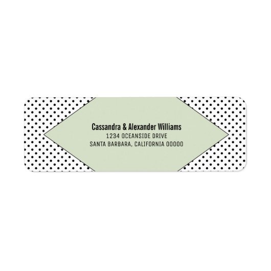 Sage Modern Polka Dots Wedding Etiket (Voorkant)