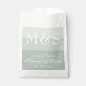 Sage Modern Script Wedding Favor Bag Bedankzakje (Voorkant)
