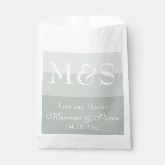 Sage Modern Script Wedding Favor Bag Bedankzakje (Voorkant)