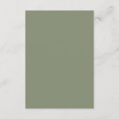 Sage Modern Simple Leaves Crest Weddenschappen Rec Informatiekaartje (Achterkant)