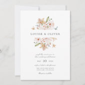 Sage Modern Waterverf Floral Lilies Wedding Kaart (Voorkant)