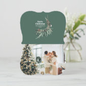 Sage moderne elegante waterverf botanische rustige feestdagenkaart (Staand voorkant)