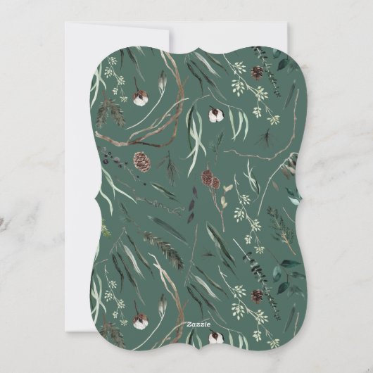 Sage moderne elegante waterverf botanische rustige feestdagenkaart (Achterkant)