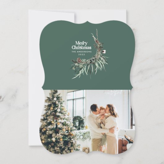 Sage moderne elegante waterverf botanische rustige feestdagenkaart (Voorkant)