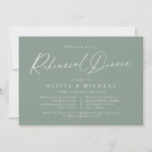 Sage moderne script minimalistische repetitie dine kaart (Voorkant)