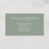 Sage Moderne Typografie Nail Artiest Visitekaartje (Achterkant)