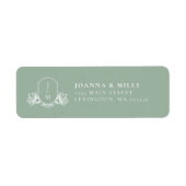 Sage Monogram Crest Return Address Label (Voorkant)