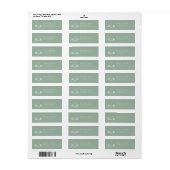 Sage Monogram Crest Return Address Label (Full Sheet)
