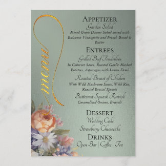 Sage - Monogram, Wildflowers & Thank You  Menu