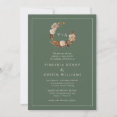 Sage Monogrammed Wedding Kaart (Voorkant)