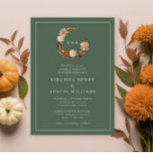 Sage Monogrammed Wedding Kaart