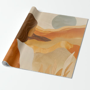Sage Moon Boho Woestijnheuvels Terracotta Landscha Cadeaupapier