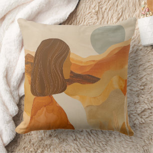 Sage Moon Boho Woestijnheuvels Terracotta Landscha Kussen