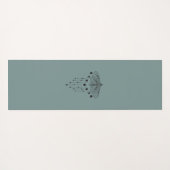 Sage Moon Phases Moth | Minimale Yoga Mat (Achterkant (horizontaal))